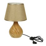 Wooden Finish Bottle Style Ceramic Table Lamp