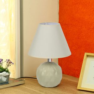 Round Ceramic Cream Colour Table Lamp