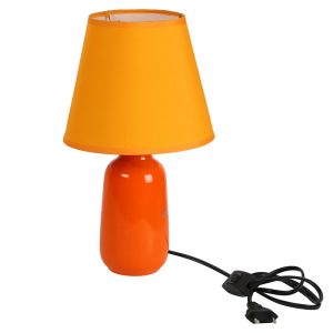 Quoted Glazed Ceramic Orange Table Lamp