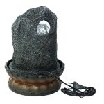 Lighted Crystal Ball Stone Finish Indoor Water Fountain