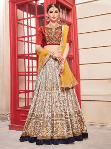 Powder Pink Phantom Silk Bridesmaid Party Wear Lehenga Choli With Dupatta