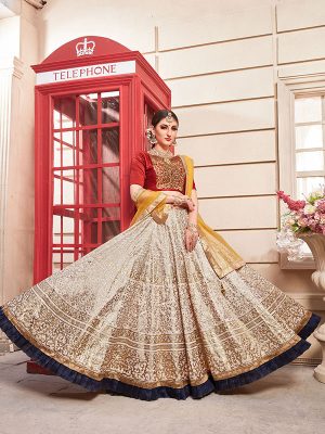 Powder Pink Phantom Silk Bridesmaid Party Wear Lehenga Choli With Dupatta