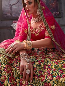 Teal Green Phantom Silk Bridal Wedding Wear Lehenga Choli With Dupatta