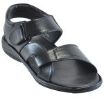 Men's Black Colour Synthetic Leather Sandals