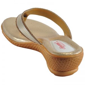 Women's Gold Colour Synthetic Leather Sandals