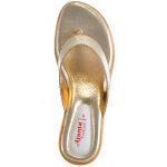 Women's Gold Colour Synthetic Leather Sandals