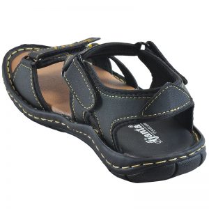 Men's Black Colour Synthetic Leather Sandals