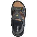 Men's Black Colour Synthetic Leather Sandals