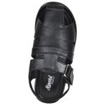 Men's Black Colour Synthetic Leather Sandals