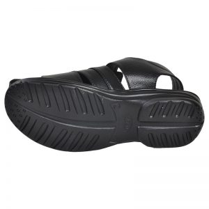 Men's Black Colour Synthetic Leather Sandals