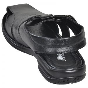 Men's Black Colour Synthetic Leather Sandals