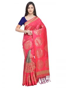 Gajri Colour Designer Banarasi Art Silk Angari Saree