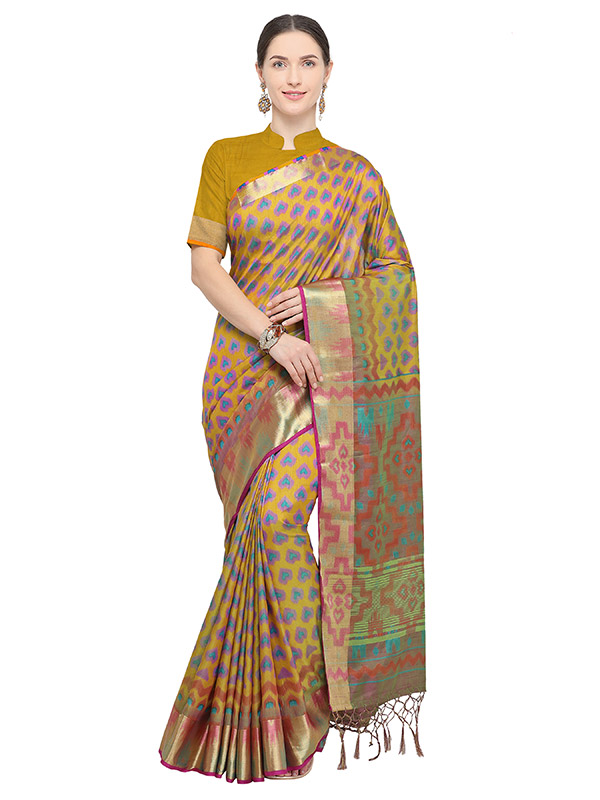 zari weaving embroidery Nylon Silk Saree, With blouse piece, 6.3(with blouse  piece) at best price in Surat