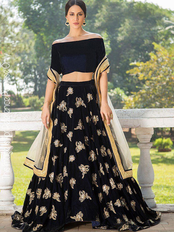 Micro velvet sale lehenga choli