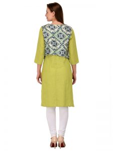 Perrot Green Reyon Print Kurti