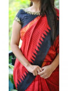 Womenâs Bhagalpuri Silk Printed Red Sarees Daily Wear