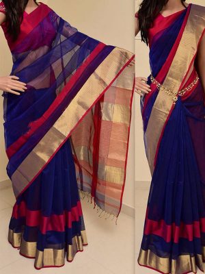 New Latest Designer Printed Purple Colour South Silk Indian Saree