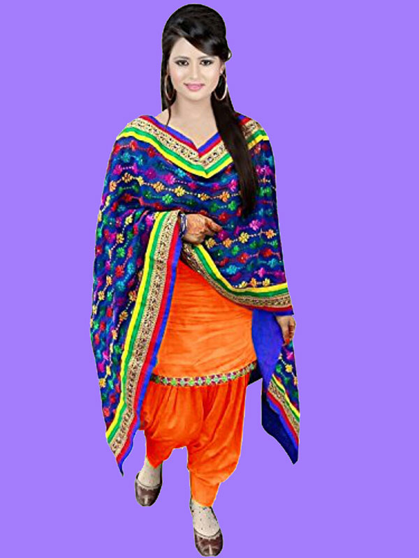 Shop Patiyala Suits | Glass Work Art Silk Designer Punjabi Suit In Purple –  Gunj Fashion