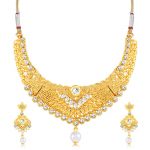 Trendy Alluring Gold Plated Choker Necklace Set For Women