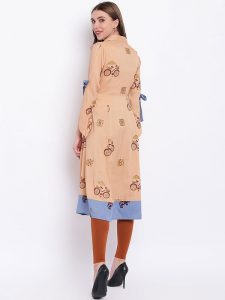 Women Brown Printed Anarkali Kurta