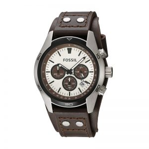 Fossil Cuff Chronograph White Dial Men'S Watch - Ch2565