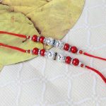 Set of Two Silver Shiny Balls Rakhi