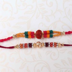 Marvelous Two Colorful Beads Rakhi