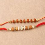 Divine Swastika and Rudraksha Combination Rakhi