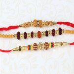 Three Gracious Rakhi of Colorful Designer Beads