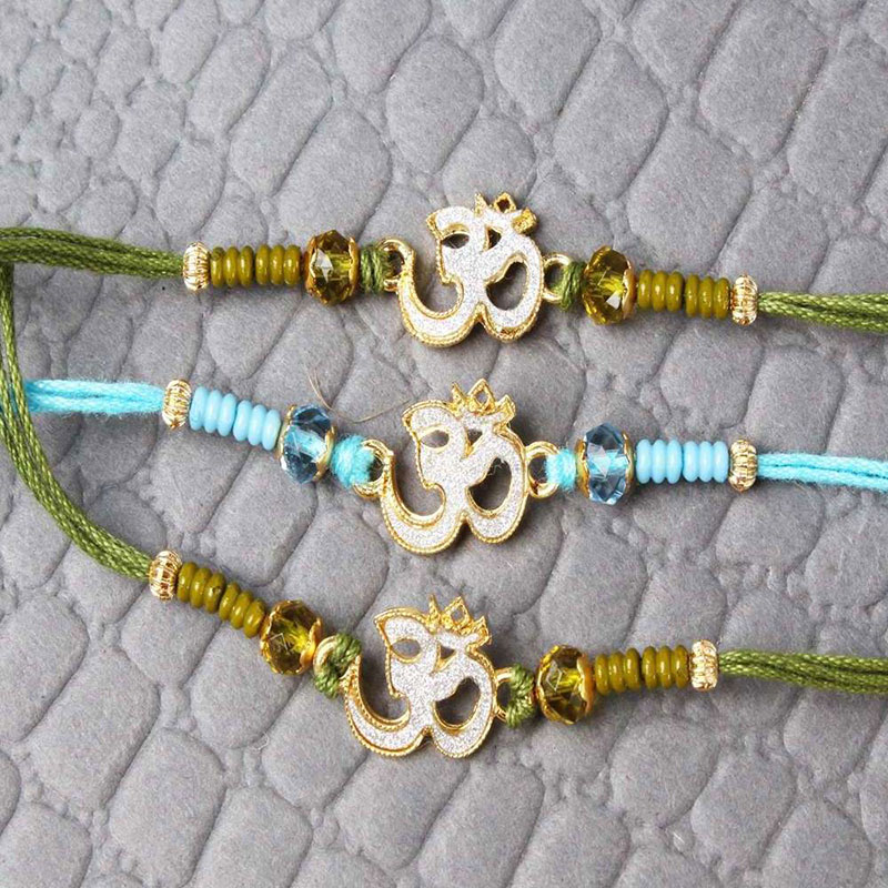 Set Of Three Om Rakhi Sets - Zakarto