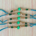 Green Stone Set of 5 Rakhis