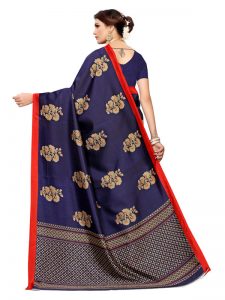 260Lilly Navy Banarasi Art Silk Printed Saree With Blouse