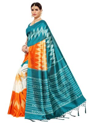 Mandana Rama Banarasi Art Silk Printed Saree With Blouse