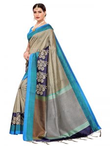 Sunrise Rama Banarasi Art Silk Printed Saree With Blouse