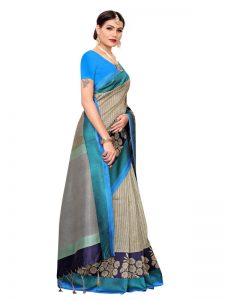 Sunrise Rama Banarasi Art Silk Printed Saree With Blouse