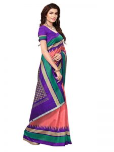 Bela Gajri Bhagalpuri Silk Printed Saree With Blouse