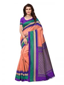 Bela Gajri Bhagalpuri Silk Printed Saree With Blouse