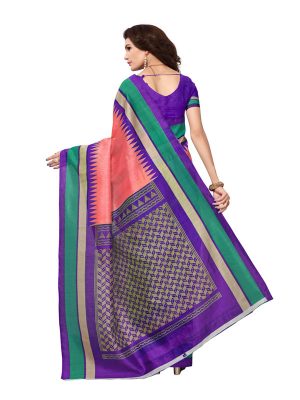 Bela Gajri Bhagalpuri Silk Printed Saree With Blouse