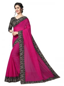 Rk Pink Chandheri Cotton Weaving Saree With Blouse