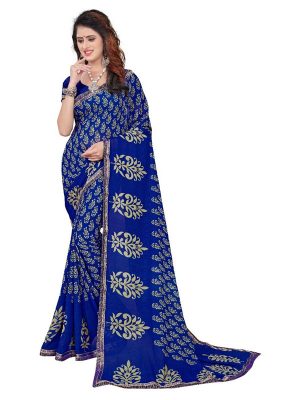 Adhira 13 Printed Georgette Sarees With Blouse