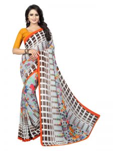 Kimaya 13 Printed Georgette Sarees With Blouse