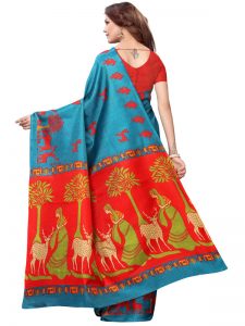 Kalamkari 12 Rama Khadi Silk Printed Kalamkaari Sarees With Blouse