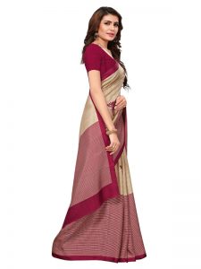 Mohini Maroon Printed Maalgudi Sarees With Blouse