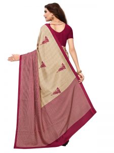 Mohini Maroon Printed Maalgudi Sarees With Blouse