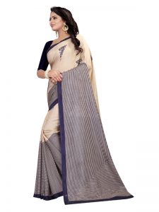 Mohini Navy Printed Maalgudi Sarees With Blouse