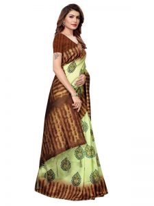 Nagma Pan Pista Printed Mysore Art Silk Kanjivaram Sarees With Blouse