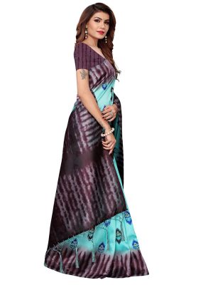 Nagma Flower Rama Printed Mysore Art Silk Kanjivaram Sarees With Blouse