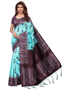 Nagma Flower Rama Printed Mysore Art Silk Kanjivaram Sarees With Blouse