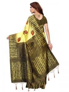 Nagma Pankh Lemon Printed Mysore Art Silk Kanjivaram Sarees With Blouse