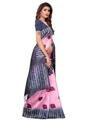 Nagma Pankh Peach Printed Mysore Art Silk Kanjivaram Sarees With Blouse